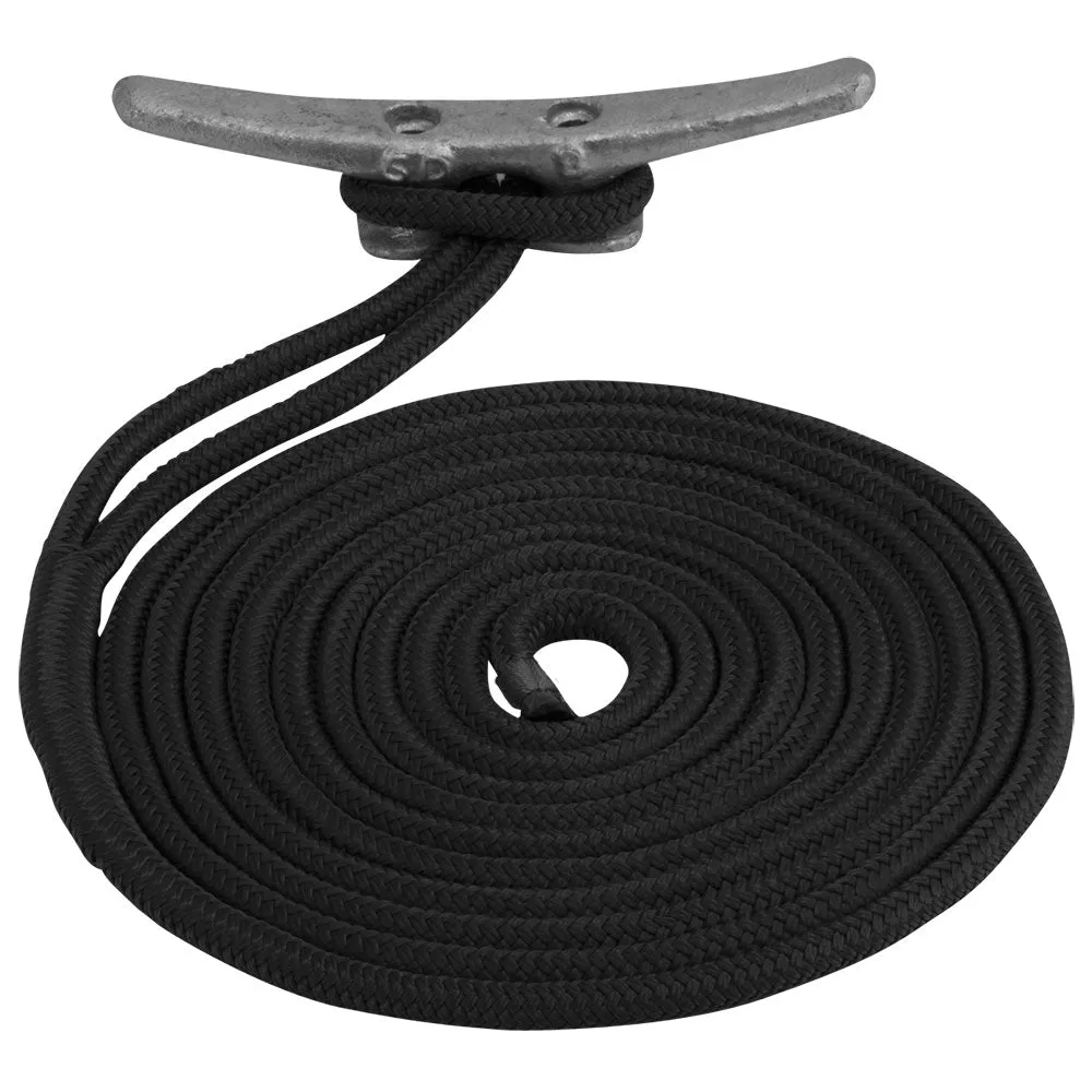 Sea-Dog Double Braided Nylon Dock Line - 1/2" x 10 - Black [302112010BK-1]