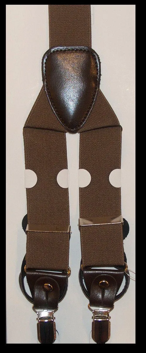 Solid Brown Men's Suspenders