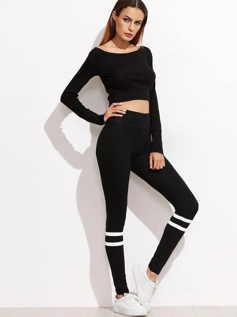 Striped High Waist Leggings