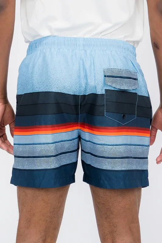 TEEK - Blue Stripes Swim Shorts