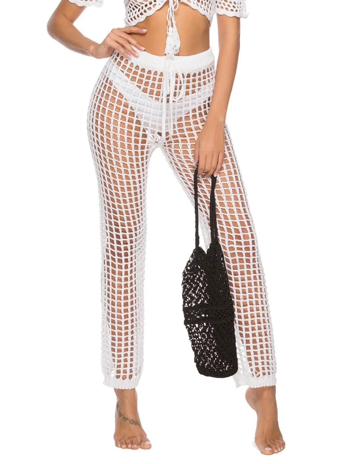 TEEK - Net Knitted High Waist Swim Pants