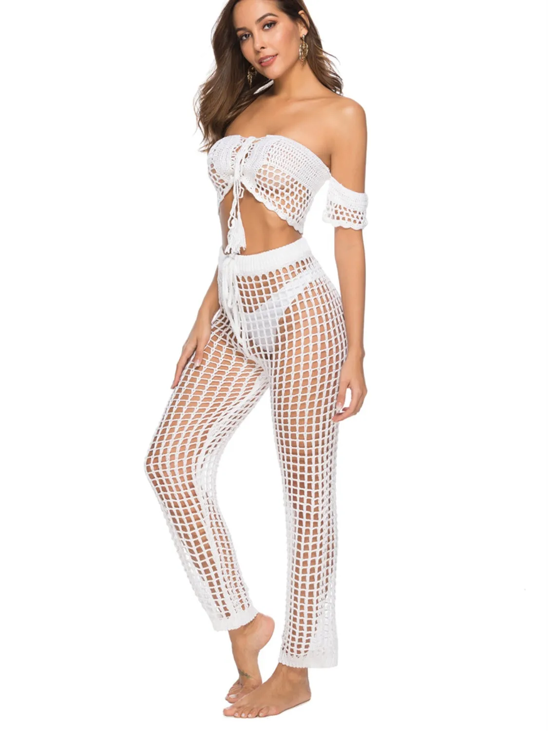 TEEK - Net Knitted High Waist Swim Pants