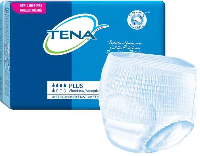 Tena 72632 Protective Underwear Plus Absorbency, Medium, 86 - 112cm (34 - 44") White