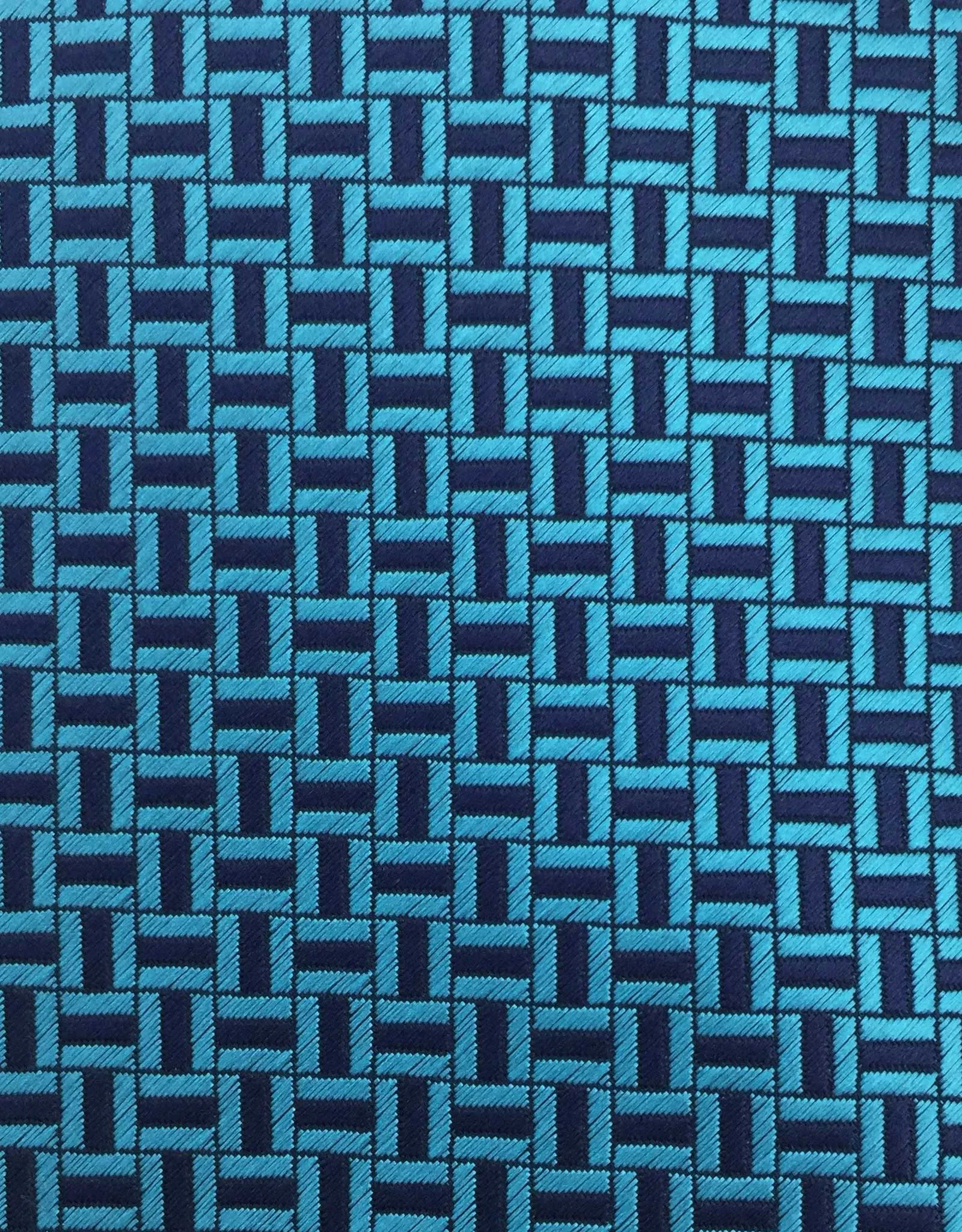 Turquoise & Navy Blue Geometric Tie