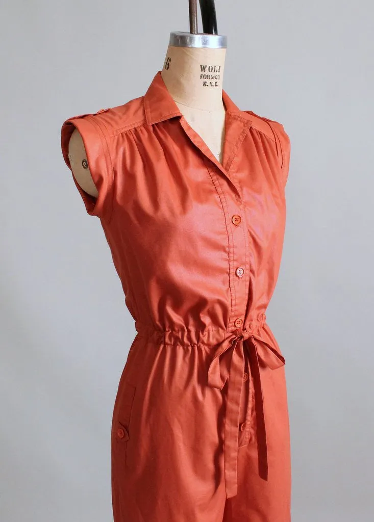 Vintage 1970s I. Magnin Rust Jumpsuit